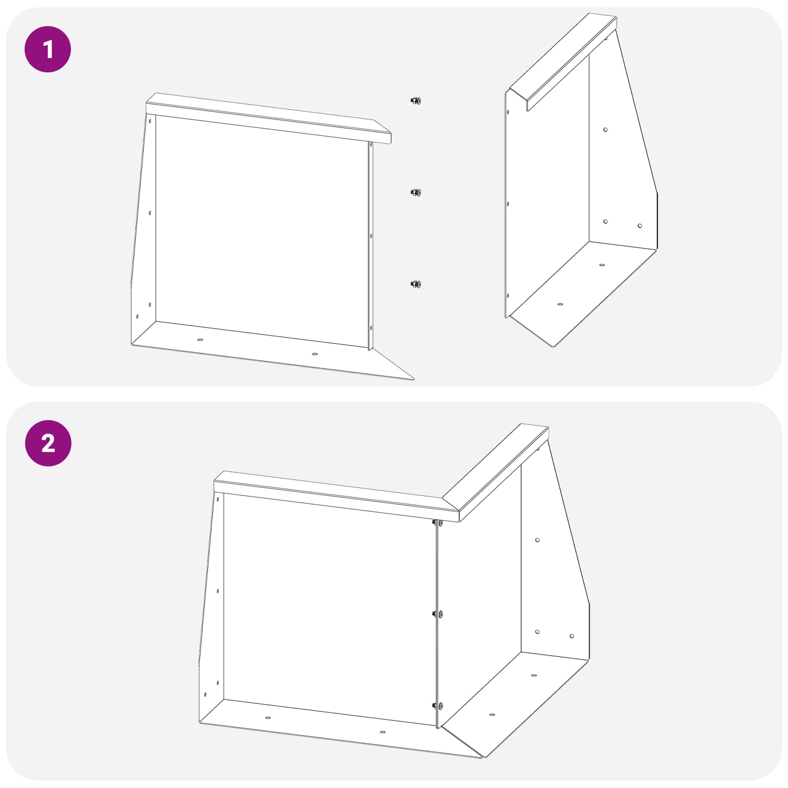 Τοίχος Στήριξης 2 τμχ. 50 x 50 x 30 εκ Ατσάλι Ανθρακί