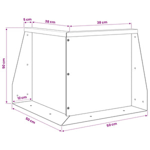 Τοίχος Στήριξης 2 τμχ. 50 x 50 x 50 cm Ατσάλι Μαύρο - Pakobazaar