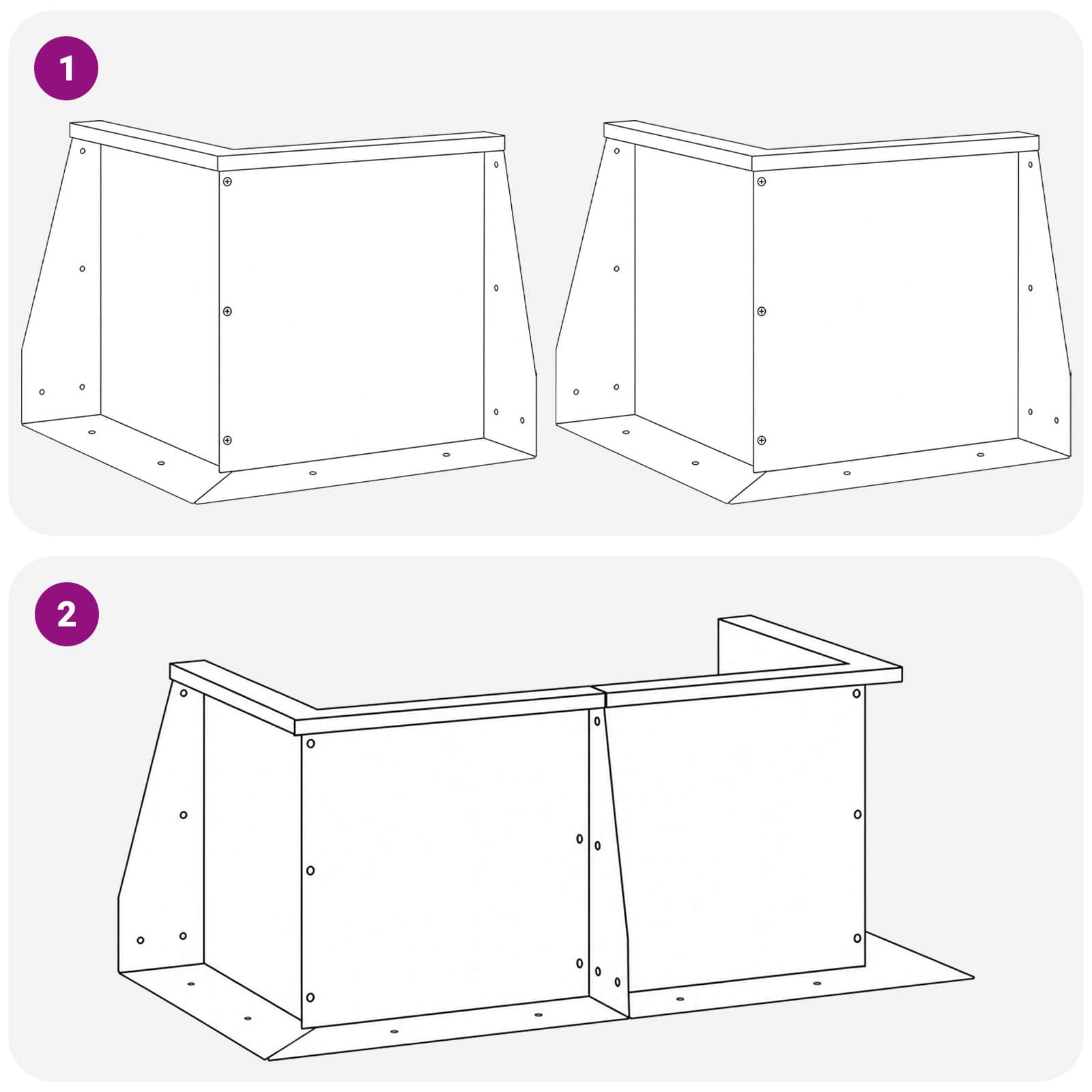 Τοίχος Στήριξης 2 τμχ. 50 x 50 x 50 cm Ατσάλι Ανθρακί - Pakobazaar