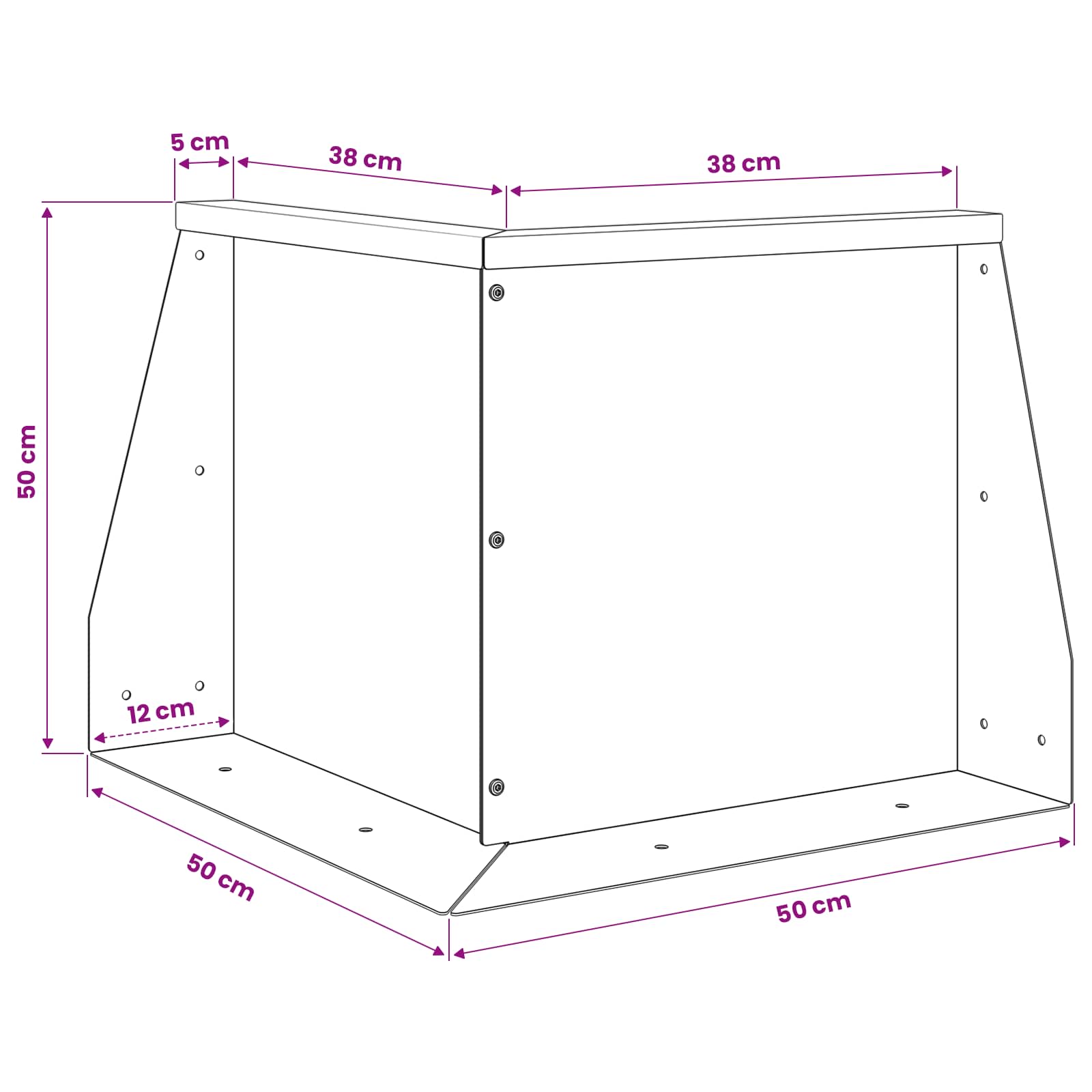 Τοίχος Στήριξης 2 τμχ. 50 x 50 x 50 cm Ατσάλι Ανθρακί - Pakobazaar