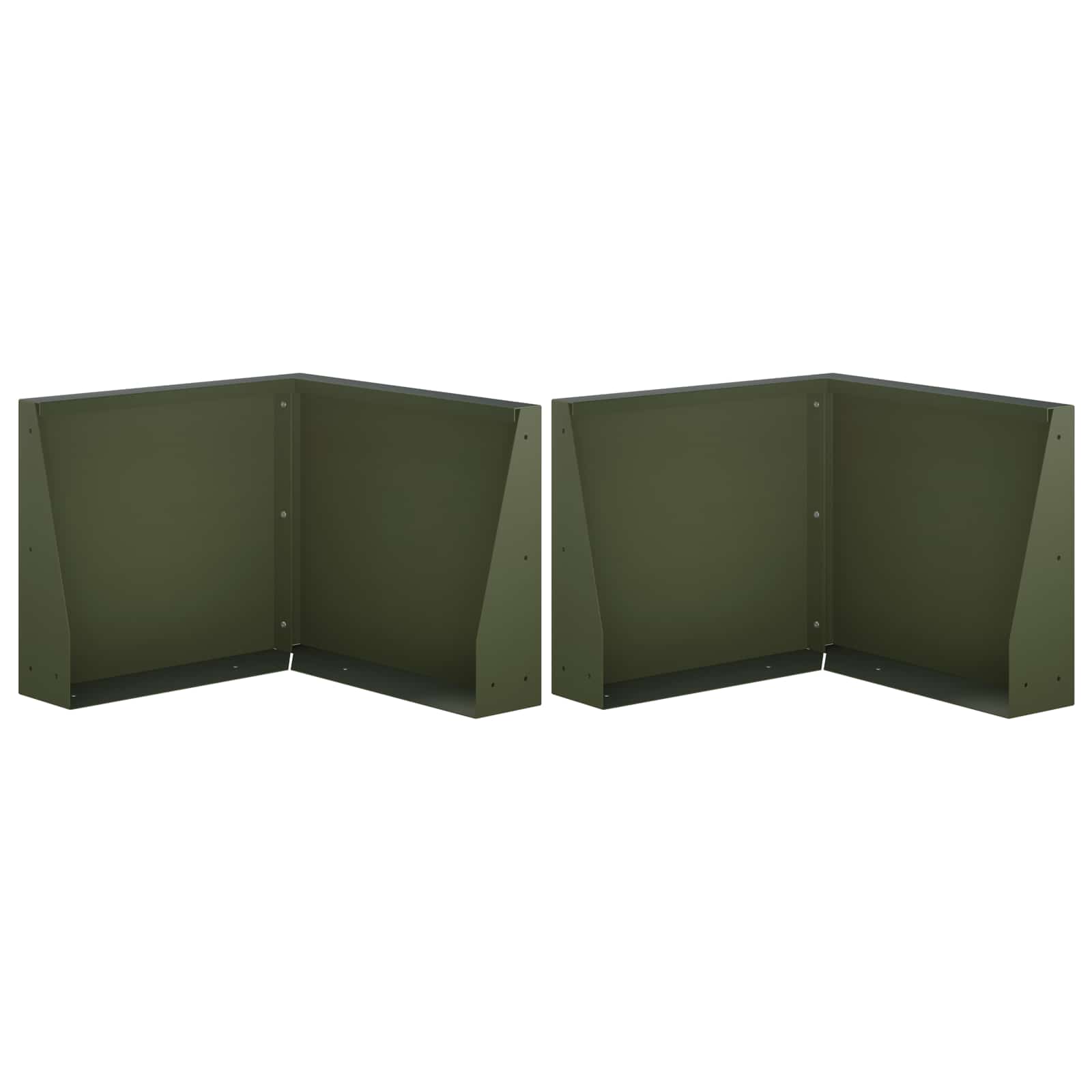Τοίχος Στήριξης 2 τμχ. 50 x 50 x 30 εκ Ατσάλι Λαδί - Pakobazaar