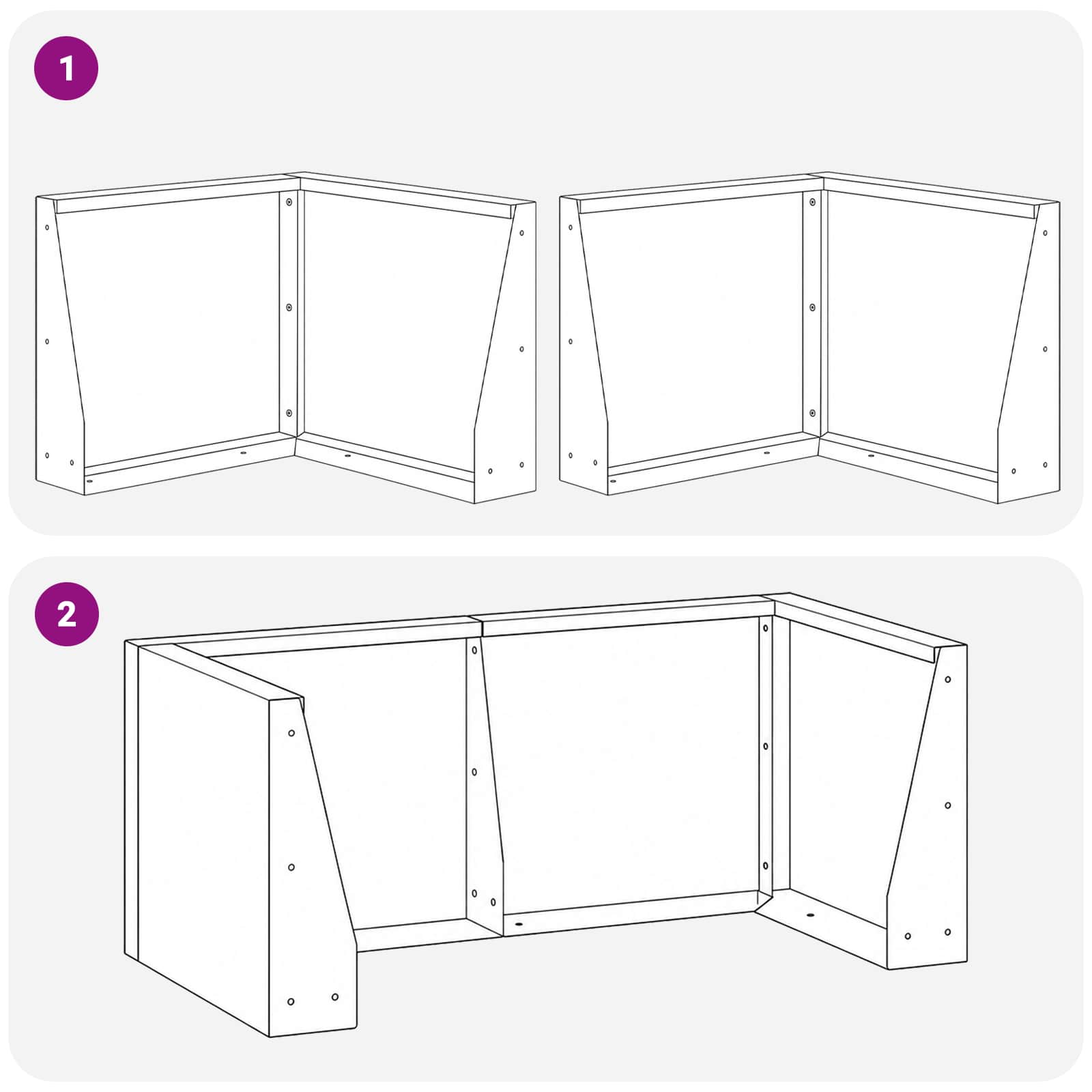 Τοίχος Στήριξης 2 τμχ. 50 x 50 x 30 εκ Ατσάλι Λαδί - Pakobazaar