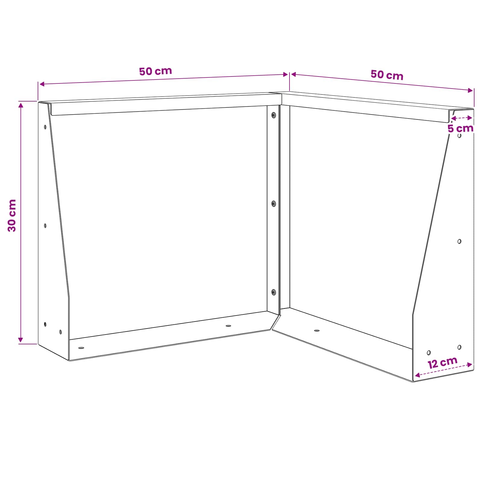 Τοίχος Στήριξης 2 τμχ. 50 x 50 x 30 εκ Ατσάλι Λαδί - Pakobazaar