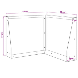 Τοίχος Στήριξης 2 τμχ. 50 x 50 x 30 εκ Ατσάλι Λαδί - Pakobazaar