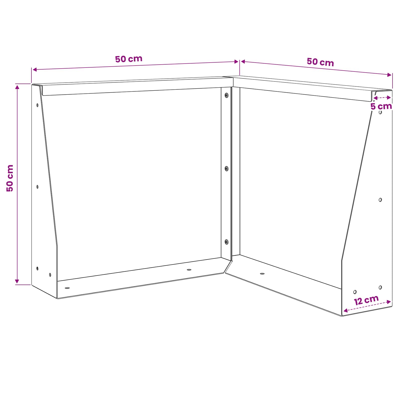 Τοίχος Στήριξης 2 τμχ. 50 x 50 x 50 cm Ανοξείδωτο Ατσάλι Ασημί - Pakobazaar