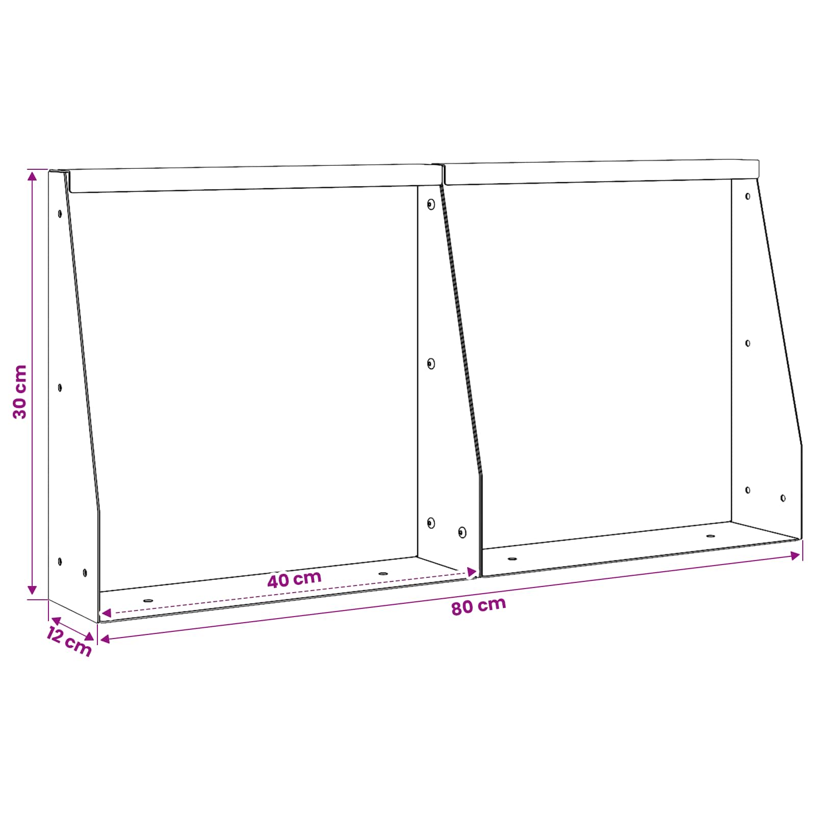 Τοίχος Στήριξης 2 τμχ. 40 x 12 x 30 εκ. Ατσάλι Μαύρο