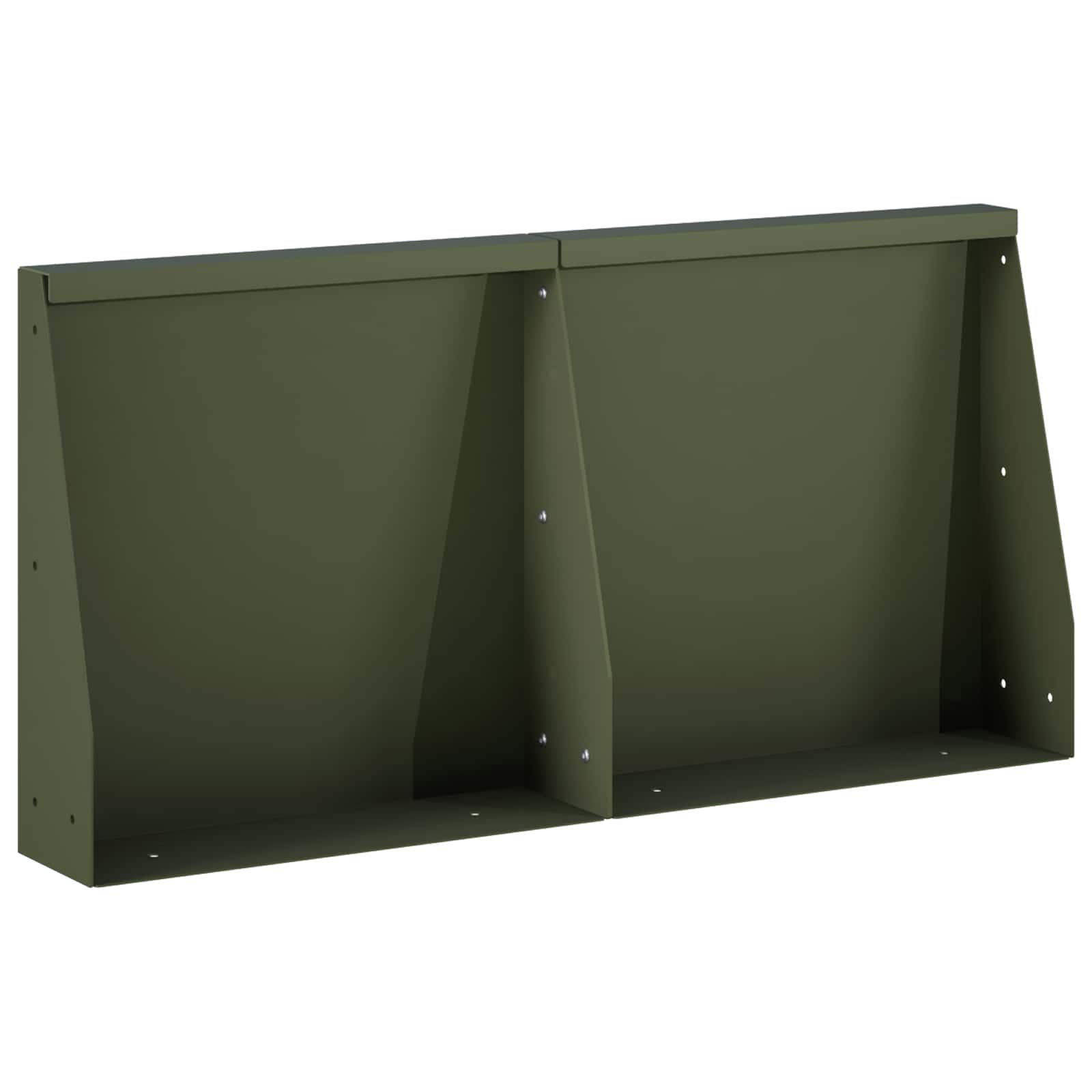 Τοίχος Στήριξης 2 τμχ. 40 x 12 x 30 εκ. Ατσάλι Λαδί