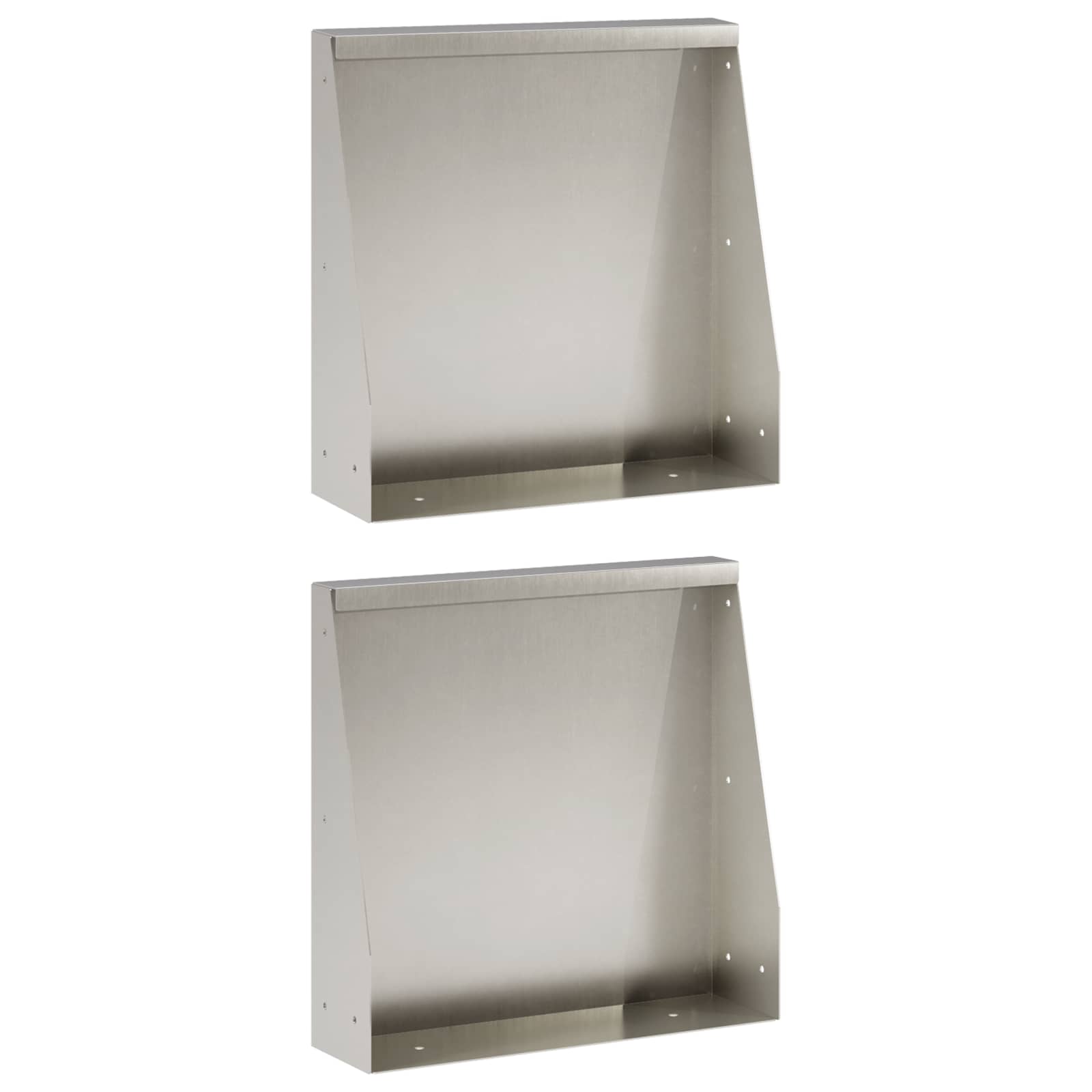 Τοίχος Στήριξης 2 τμχ. 40 x 12 x 40 εκ. Ανοξείδωτο Ατσάλι Ασημί