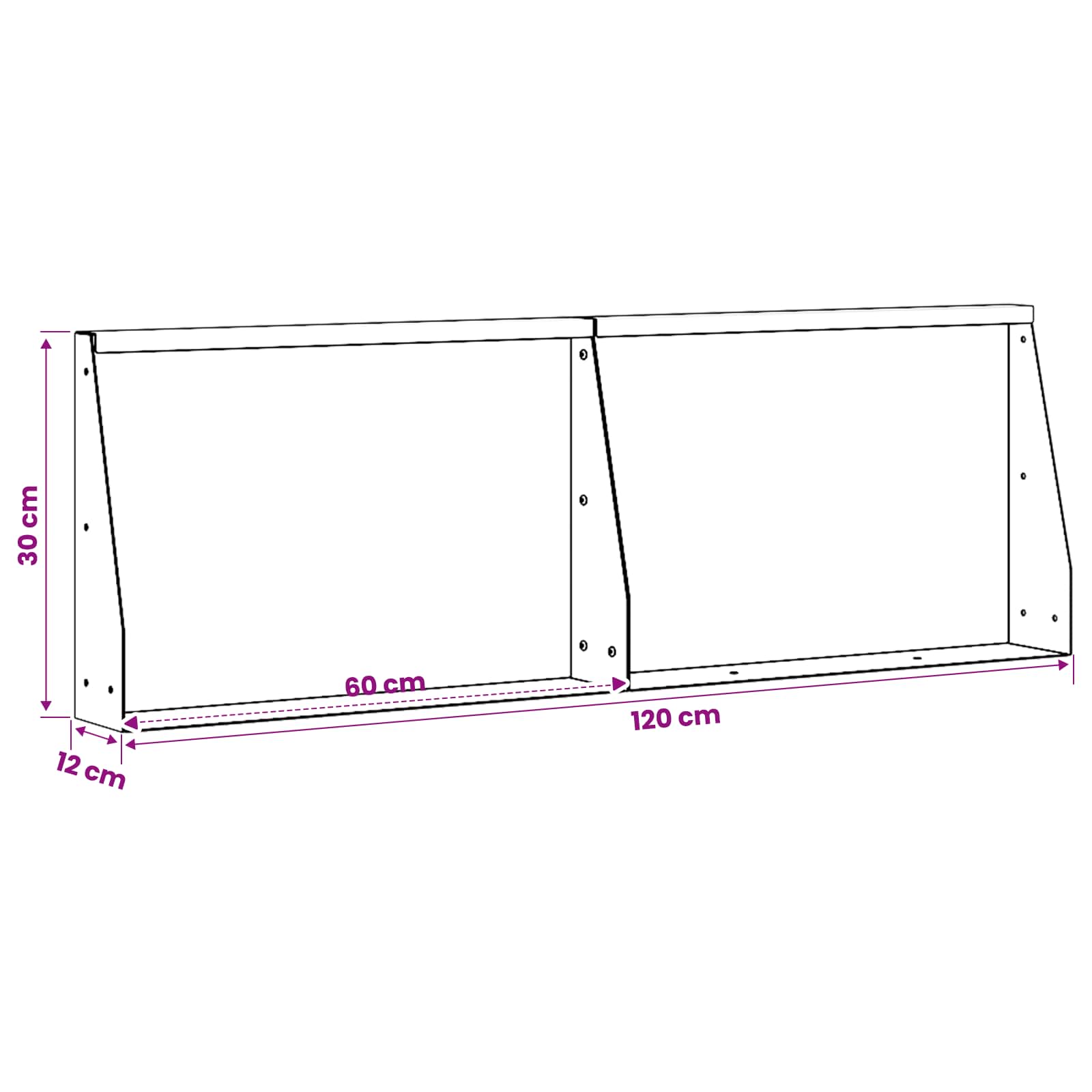 Τοίχος Στήριξης 2 τμχ. 60 x 12 x 30 εκ Ατσάλι Μαύρο - Pakobazaar