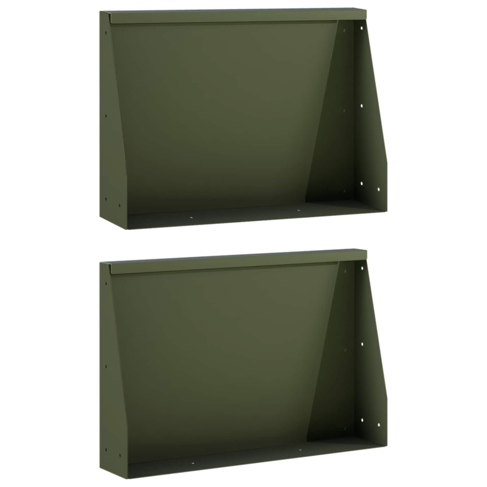 Τοίχος Στήριξης 2 τμχ. 60 x 12 x 30 εκ Ατσάλι Λαδί - Pakobazaar