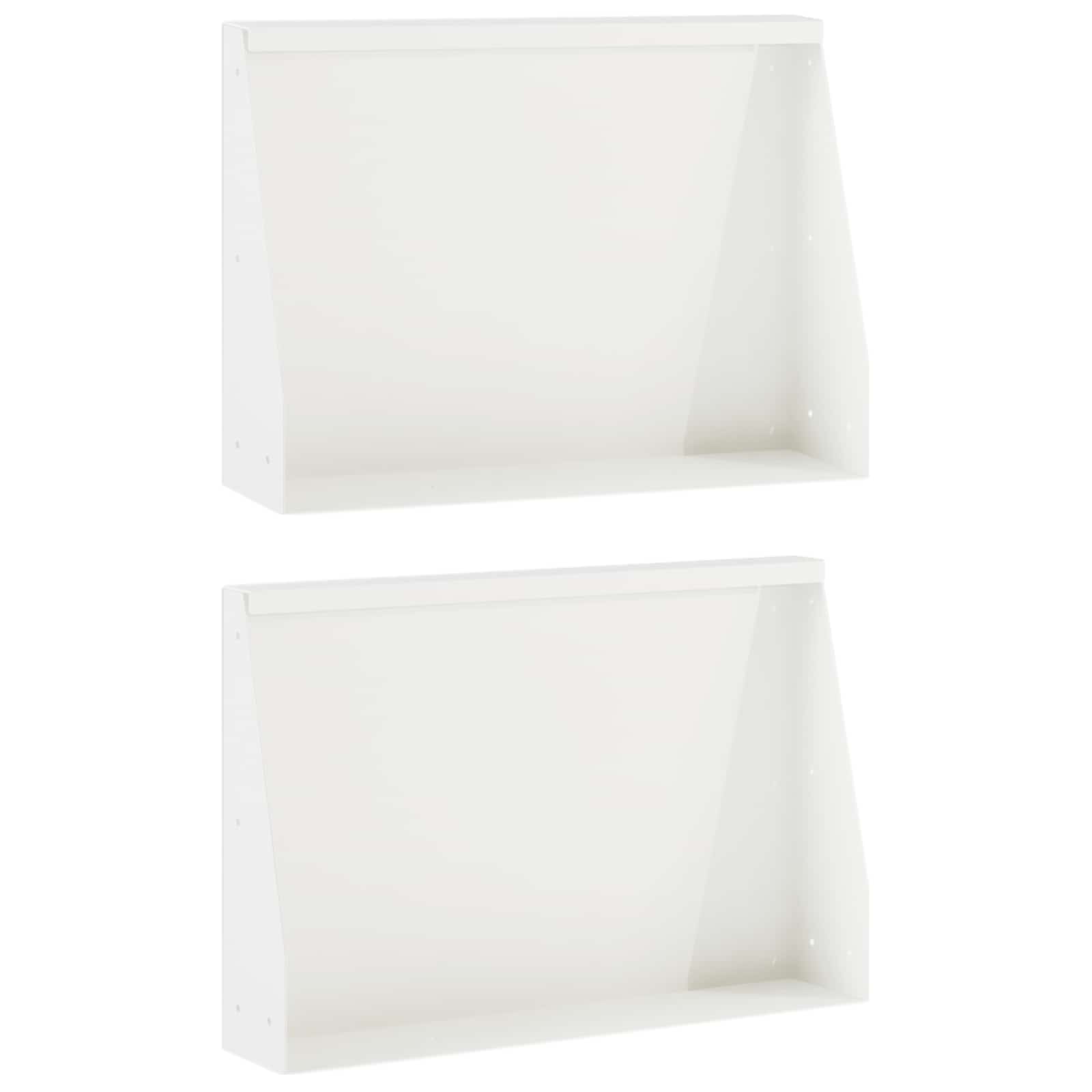 Τοίχος Στήριξης 2 τμχ. 60 x 12 x 40 cm Ατσάλι Λευκό - Pakobazaar