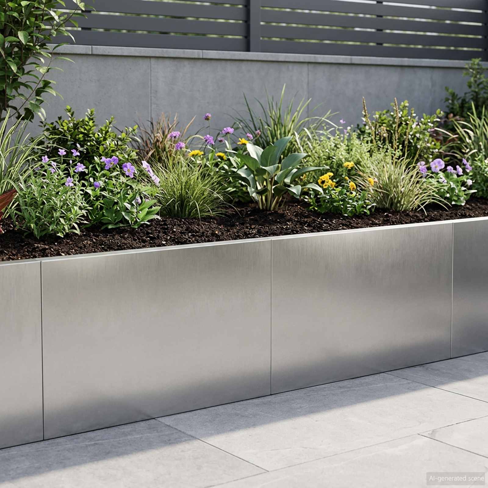 Τοίχος Στήριξης 2 τμχ. 60 x 12 x 40 cm Ανοξείδωτο Ατσάλι Ασημί - Pakobazaar