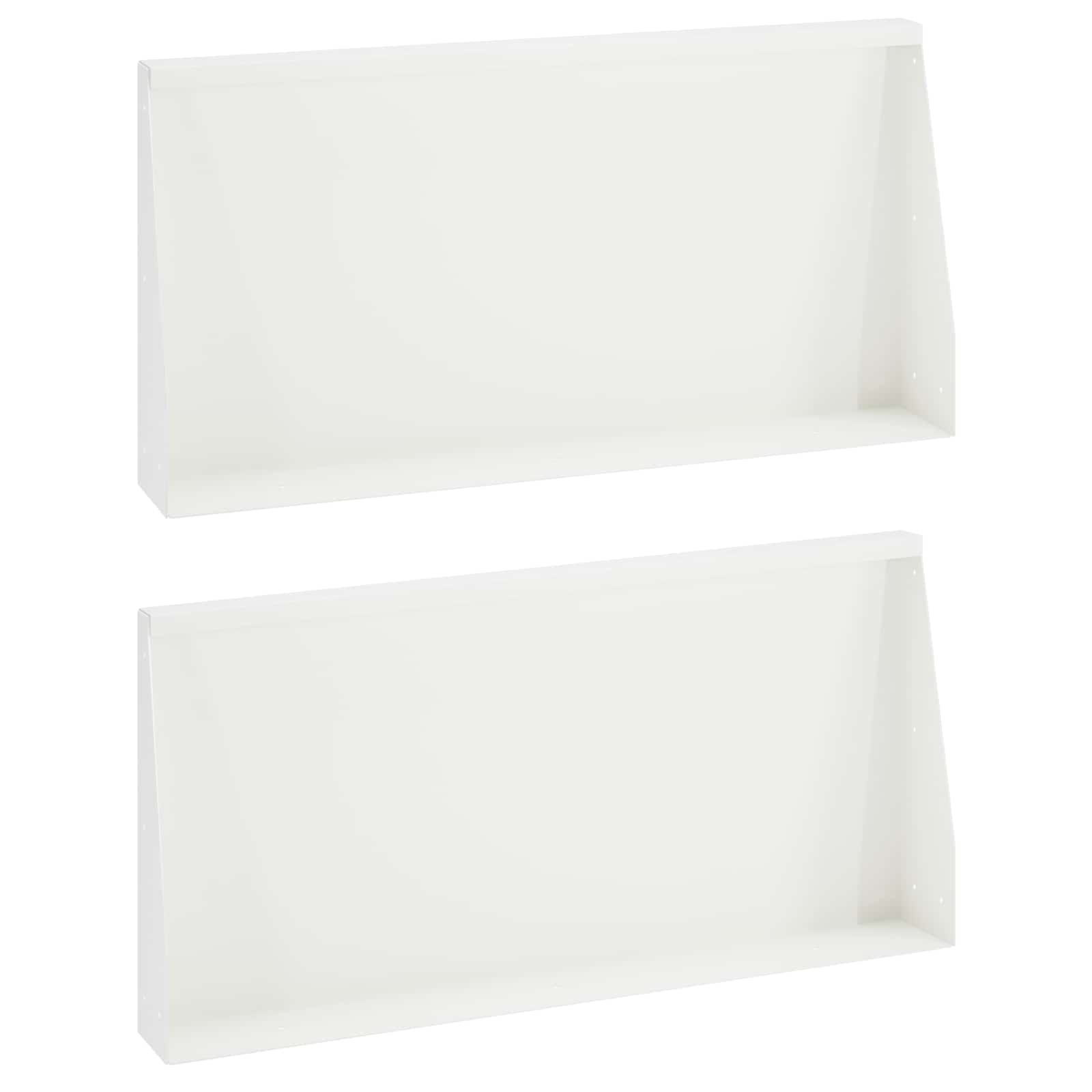 Τοίχος Στήριξης 2 τμχ. 80 x 12 x 40 εκ. Ατσάλι Λευκό - Pakobazaar