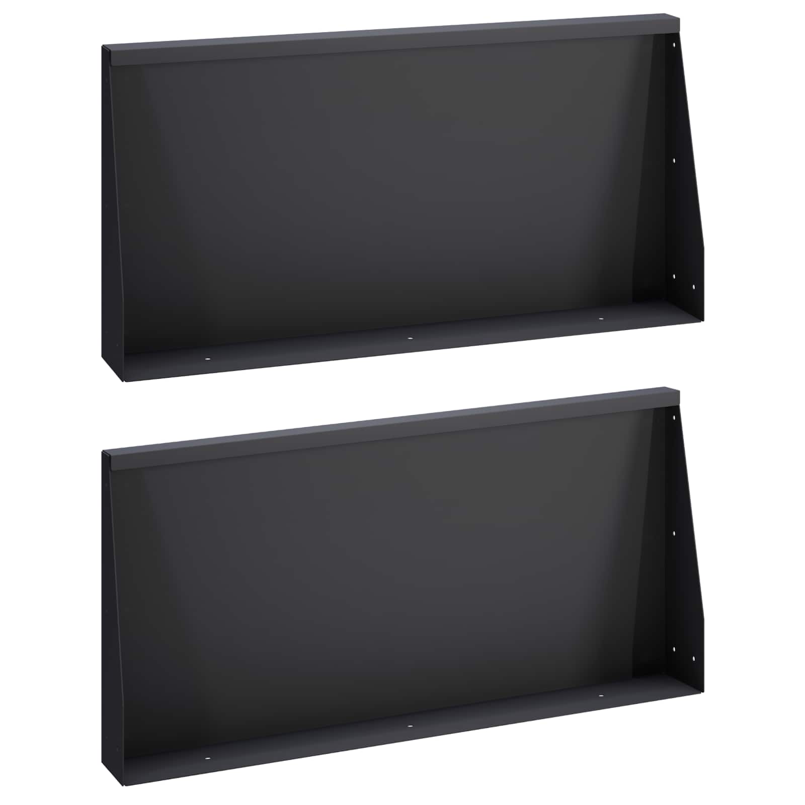 Τοίχος Στήριξης 2 τμχ. 80 x 12 x 50 εκ. Ατσάλι Μαύρο