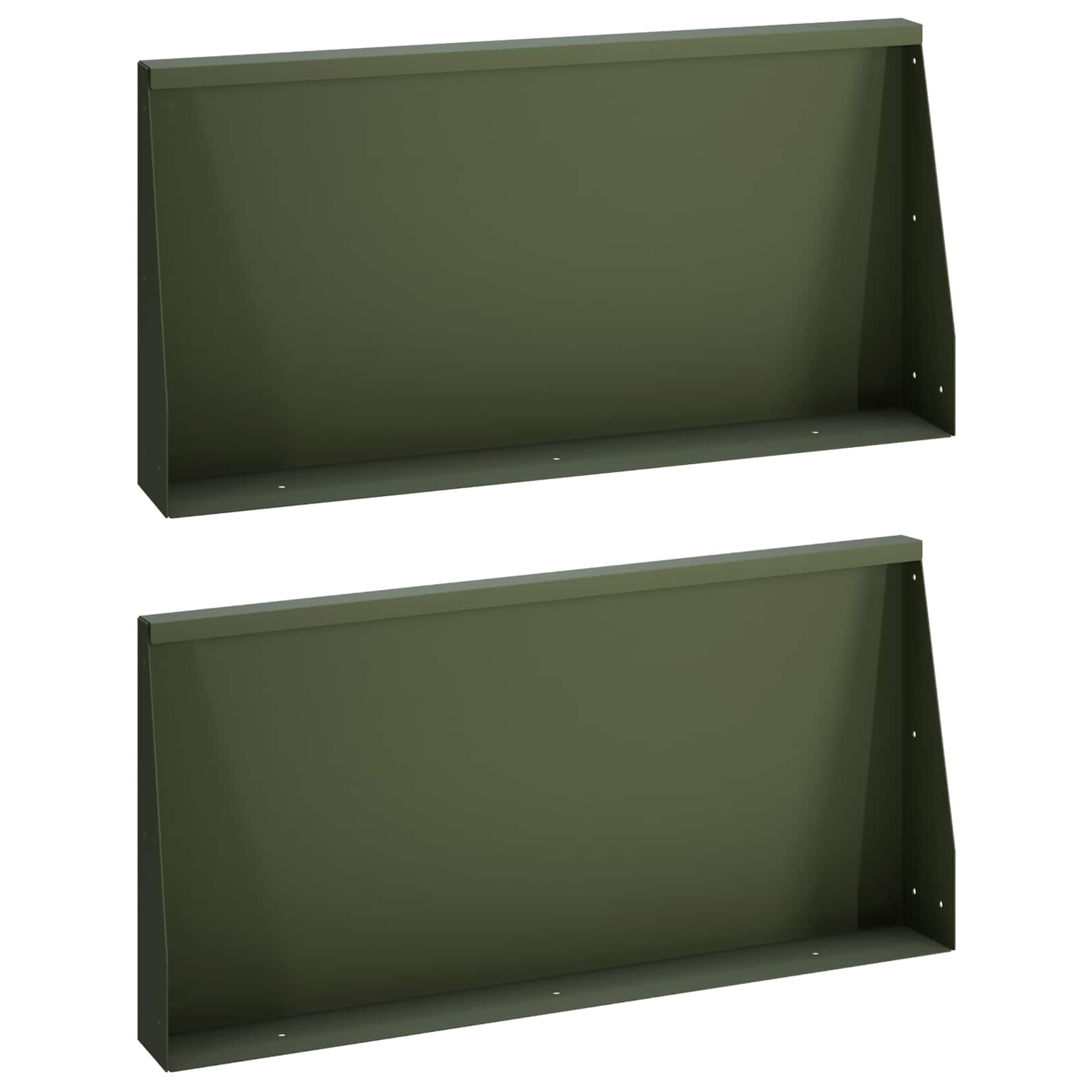 Τοίχος Στήριξης 2 τμχ. 80 x 12 x 50 εκ. Ατσάλι Λαδί - Pakobazaar