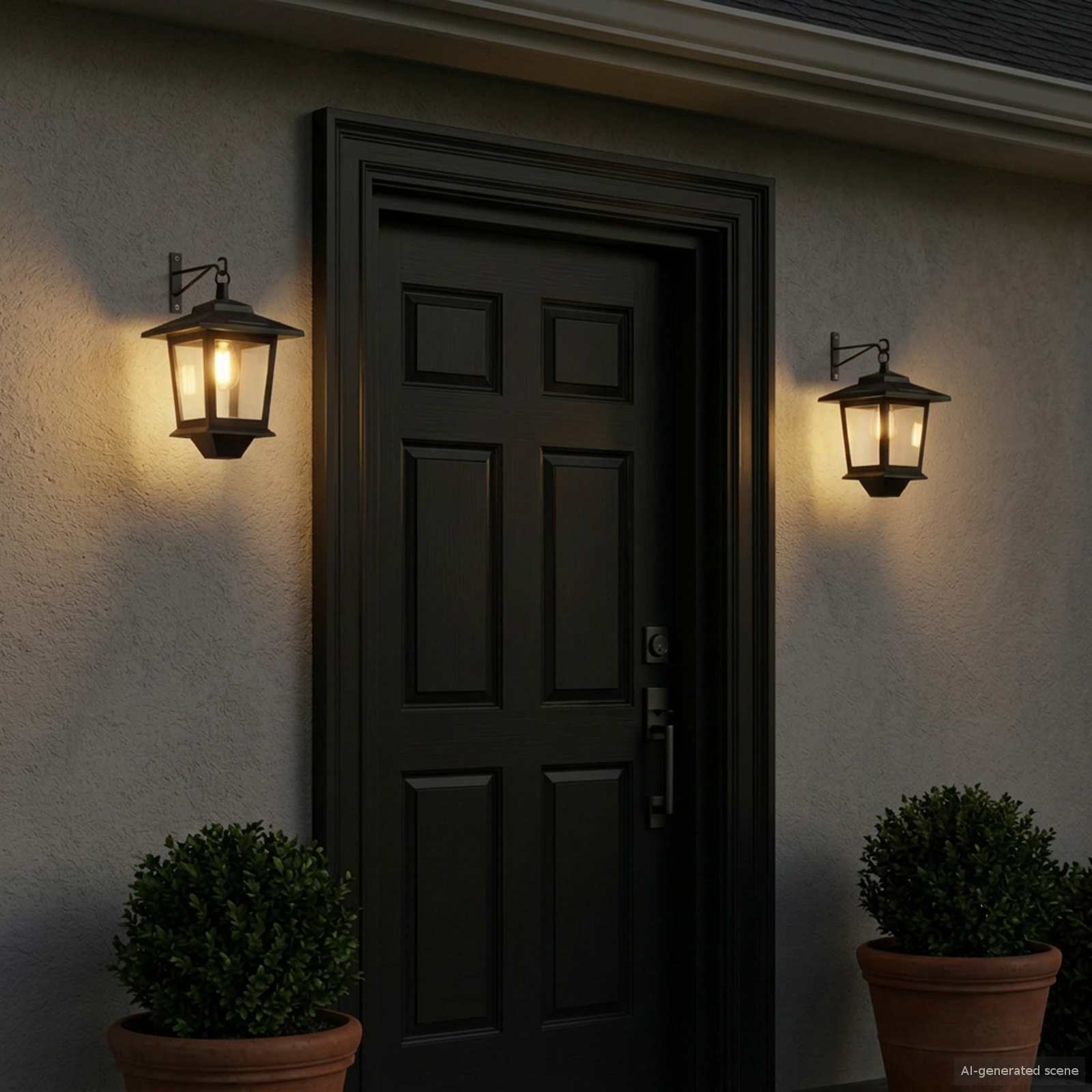 Φωτιστικό Τοίχου with LED Bulb 2 τμχ. Μαύρο 19 x 14 x 25 εκ