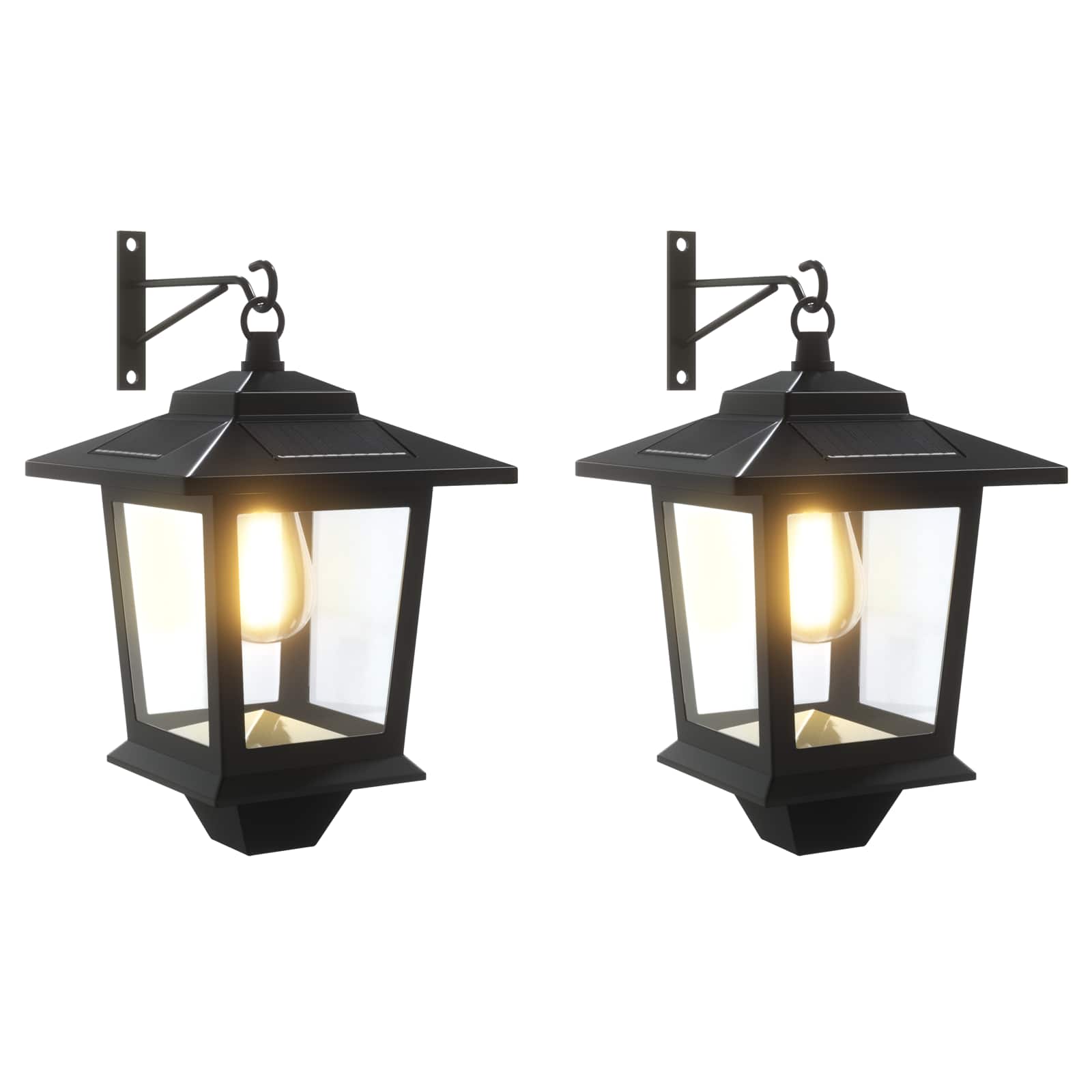 Φωτιστικό Τοίχου with LED Bulb 2 τμχ. Μαύρο 19 x 14 x 25 εκ