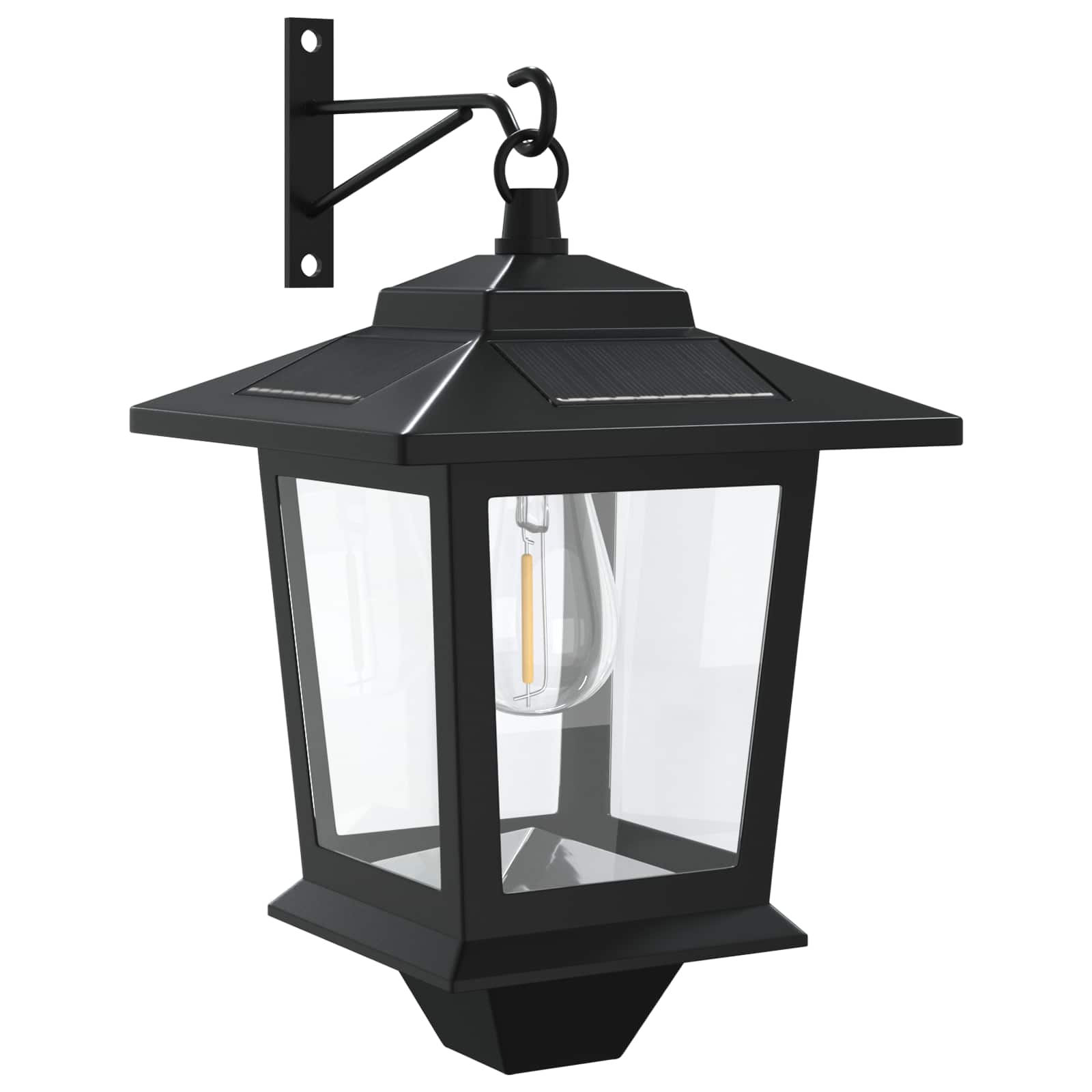 Φωτιστικό Τοίχου with LED Bulb 2 τμχ. Μαύρο 19 x 14 x 25 εκ