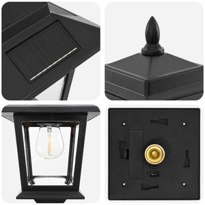 Σετ Στύλων Λαμπτήρα with LED Bulb 2 τμχ. Μαύρο 16 x 16 x 156 εκ - Pakobazaar