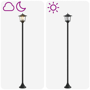 Σετ Στύλων Λαμπτήρα with LED Bulb 2 τμχ. Μαύρο 16 x 16 x 156 εκ - Pakobazaar