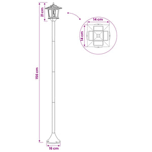 Σετ Στύλων Λαμπτήρα with LED Bulb 2 τμχ. Μαύρο 16 x 16 x 156 εκ - Pakobazaar
