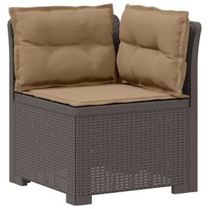 Σαφά Κήπου 5 Θέσεων με Μαξιλάρια Ράιταν PP Ανοιχτό γκρι - Pakobazaar