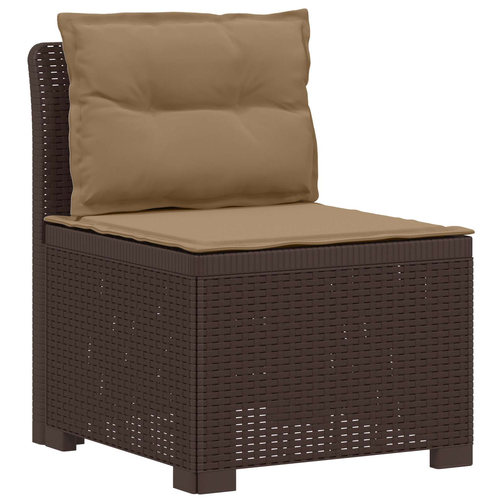 Καναπές Κήπου 4 Θέσεων με Μαξιλάρια Ρατάν PP Καφέ