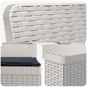 Καλοκαίρι Καναπές Κήπου 4 Θέσεων με Μαξιλάρια σε Ρατάν PP Λευκό - Pakobazaar