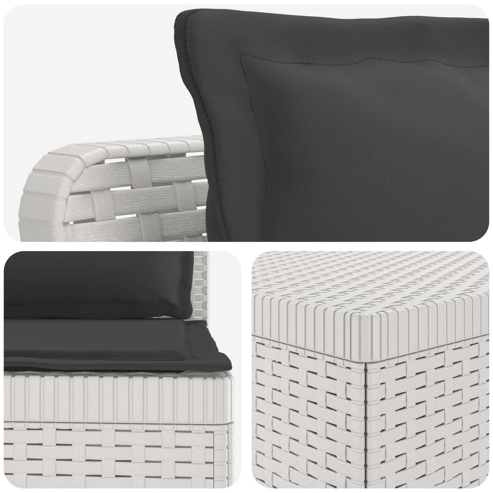 Σαφά Κήπου 5 Θέσεων με Μαξιλάρια Ράιταν PP Λευκό