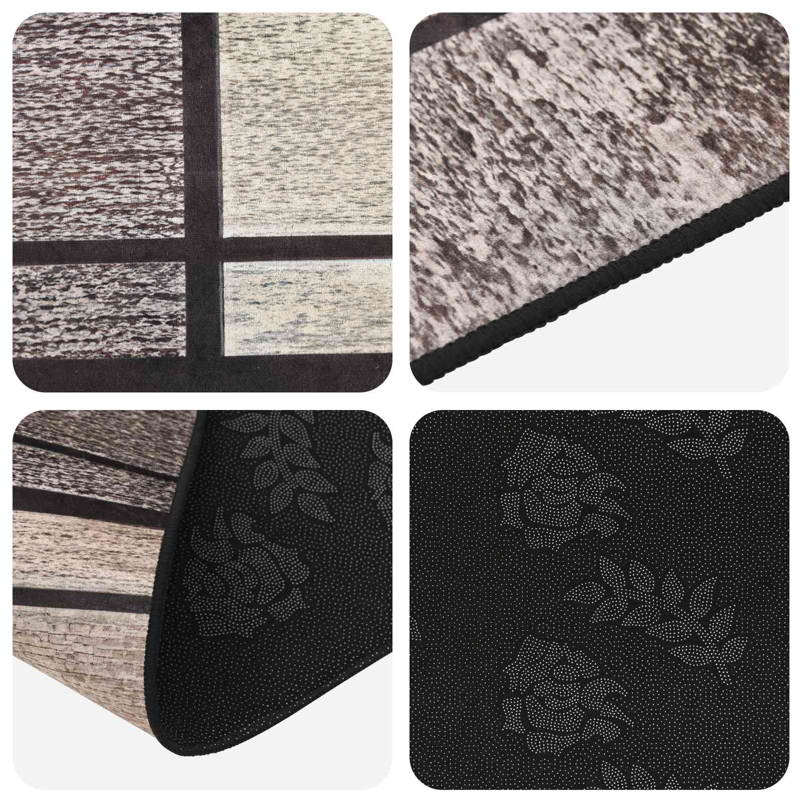 Χαλί Runner LESAKA Καφέ 100 x 100 cm Διαμαντένιο βελούδο