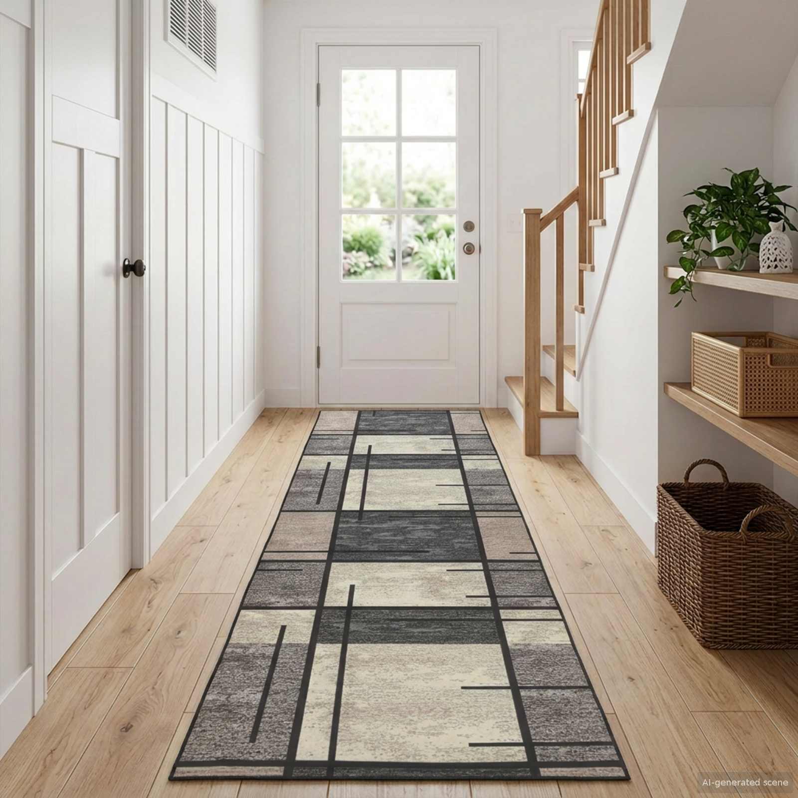 Χαλί Runner LESAKA Καφέ 100 x 100 cm Διαμαντένιο βελούδο