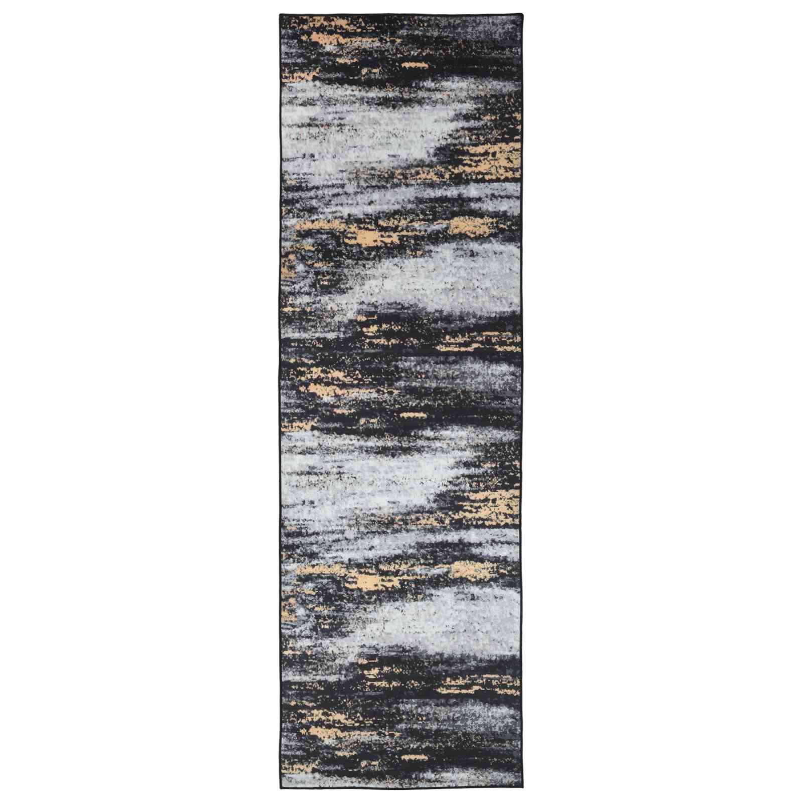 Χαλί Runner LESAKA Μαύρο και Χρυσό 50 x 400 εκ. - Pakobazaar