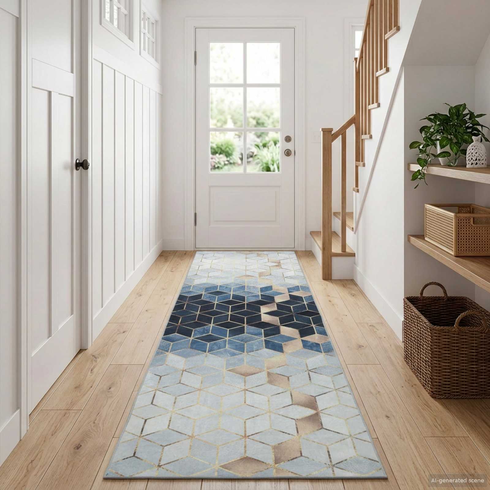 Χαλί Runner LESAKA Ασημί 50 x 400 εκ. Διαμαντένιο βελούδο - Pakobazaar