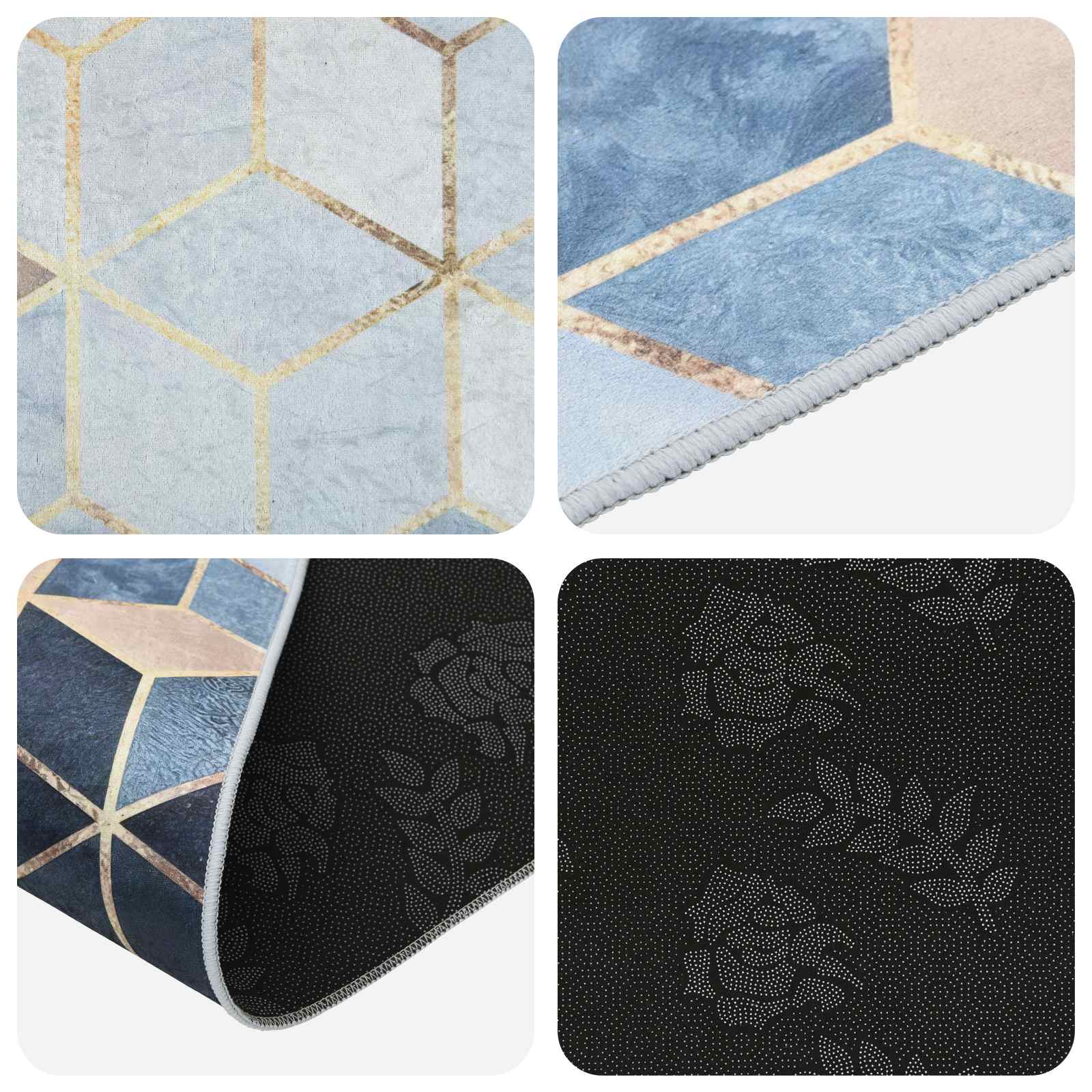 Χαλί Runner LESAKA Ασημί 100 x 250 cm Διαμαντένιο βελούδο
