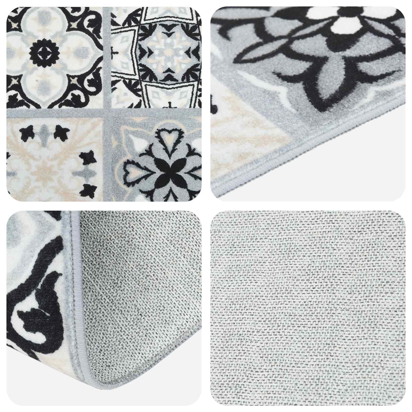 Χαλί Runner ORIZ 1150 gsm Γκρι και Μαύρο - Pakobazaar
