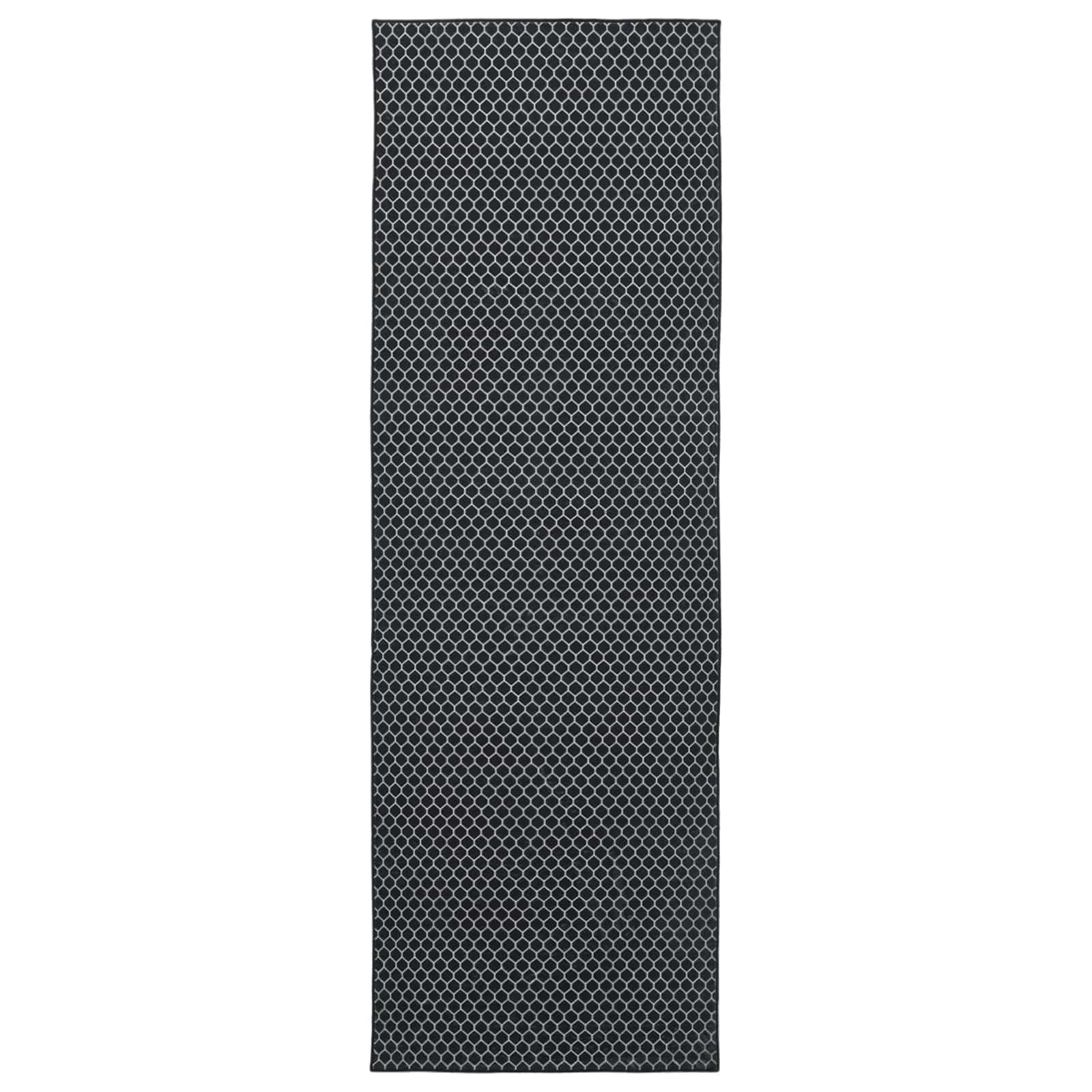 Χαλί Runner ORIZ 1150 gsm Μαύρο δίχτυ σχέδιο - Pakobazaar