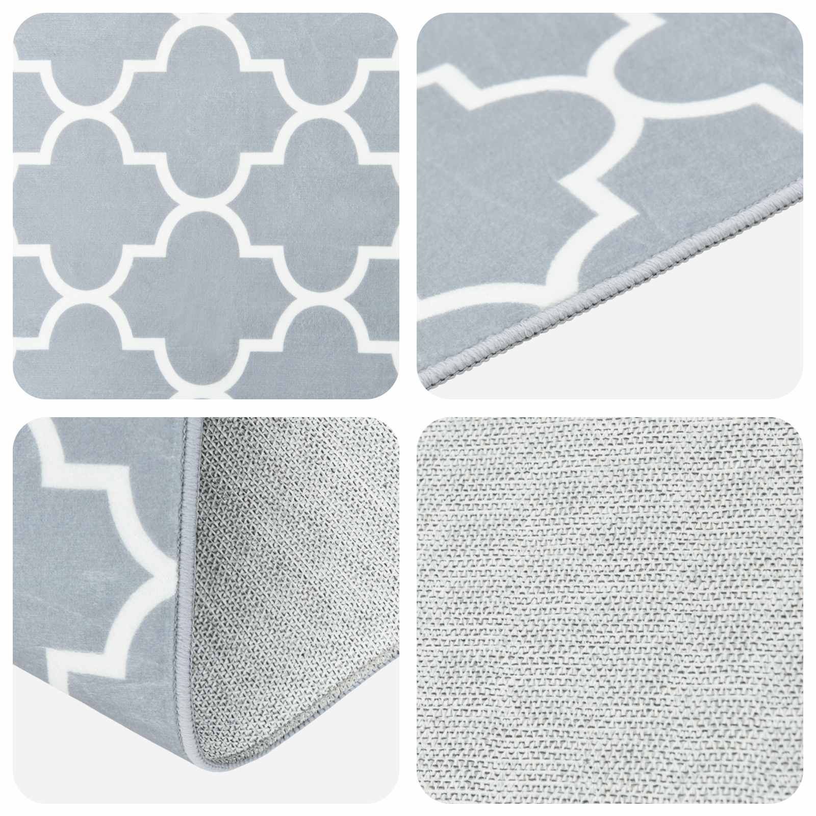 Χαλί Runner ORIZ 1150 gsm Γκρι και Λευκό