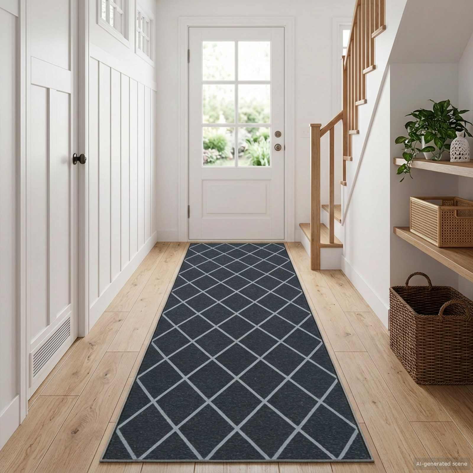 Χαλί Runner ORIZ 1150 gsm Μαύρο δίχτυ σχέδιο