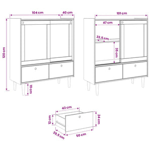 Ντουλάπι BILBAO Σκούρο καραμελί 104 x 40 x 120 cm - Pakobazaar