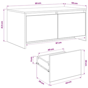 Τραπεζάκι σαλονιού Artisan Δρυς 90 x 50 x 41,5 εκ. τεχνητό ξύλο