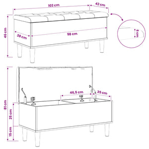 Παγκάκι αποθήκευσης με μαξιλάρι Artisan Δρυς 102 x 42 x 46 εκ - Pakobazaar