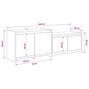 Ντουλάπι TV 147 x 35 x 50 εκ. Artisan Δρυς Επεξεργασμένο Ξύλο - Pakobazaar