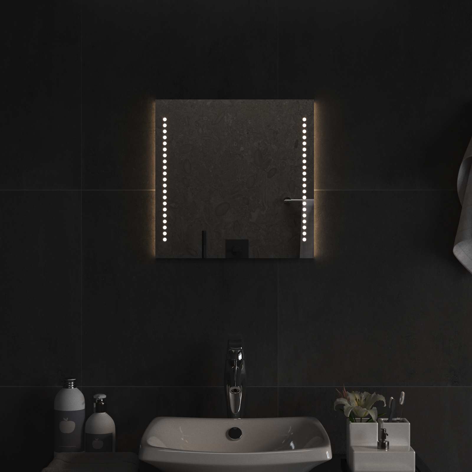 Καθρέφτης μπάνιου LED Διαφανές 40 x 40 cm σκληρυμένο γυαλί
