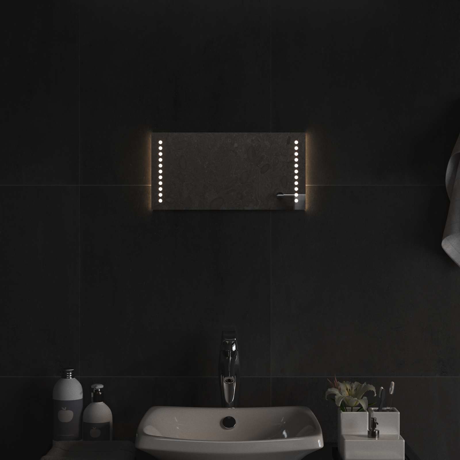 Καθρέφτης μπάνιου LED Διαφανές 40 x 20 cm σκληρυμένο γυαλί - Pakobazaar