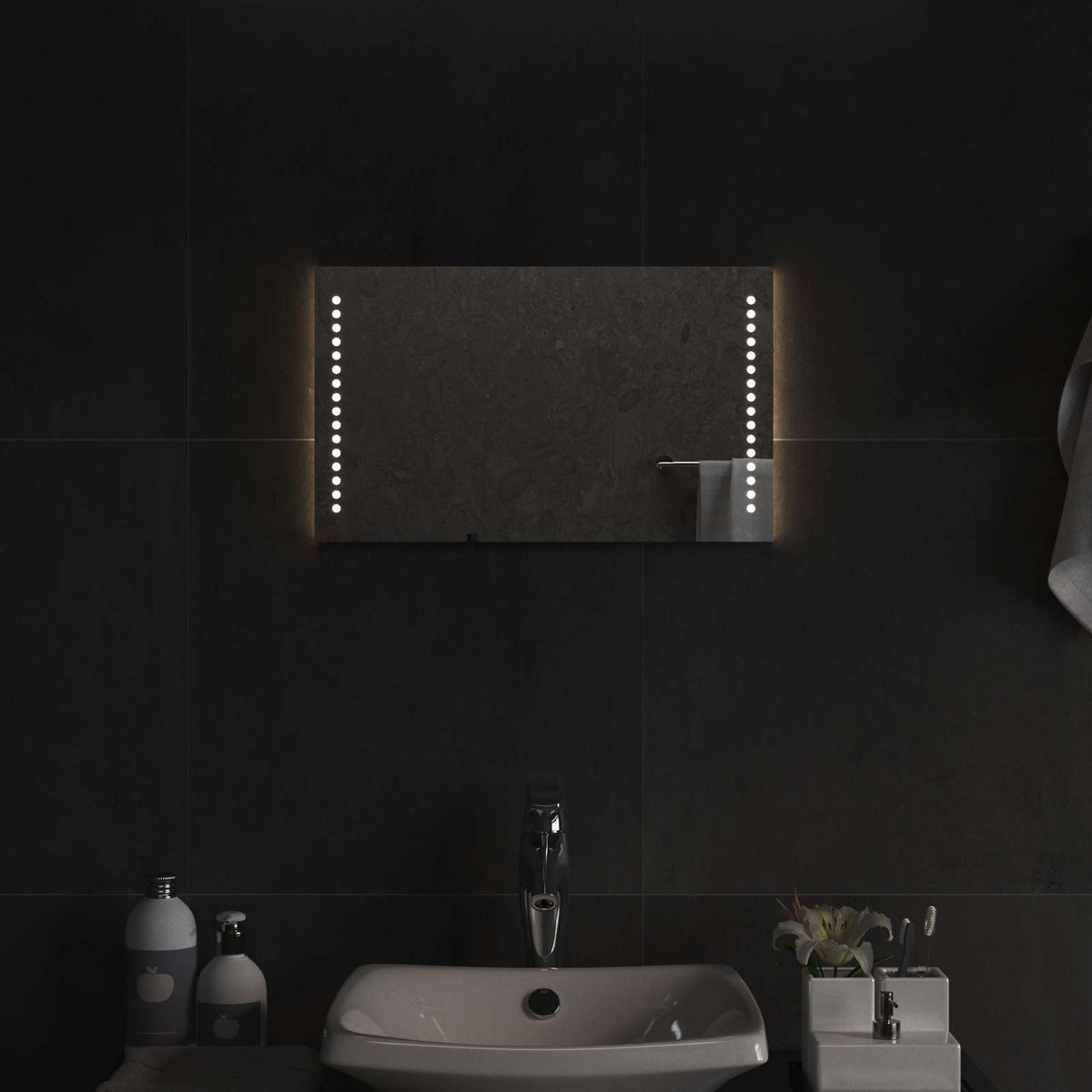 Καθρέφτης μπάνιου LED Διαφανές 50 x 30 cm σκληρυμένο γυαλί