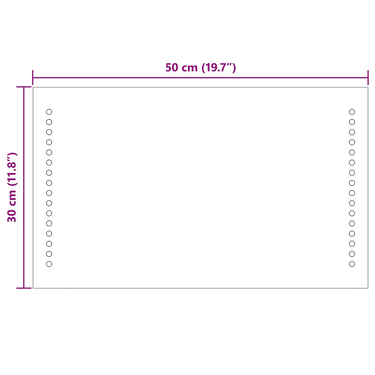 Καθρέφτης μπάνιου LED Διαφανές 50 x 30 cm σκληρυμένο γυαλί