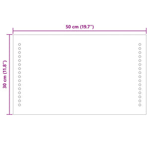 Καθρέφτης μπάνιου LED Διαφανές 50 x 30 cm σκληρυμένο γυαλί