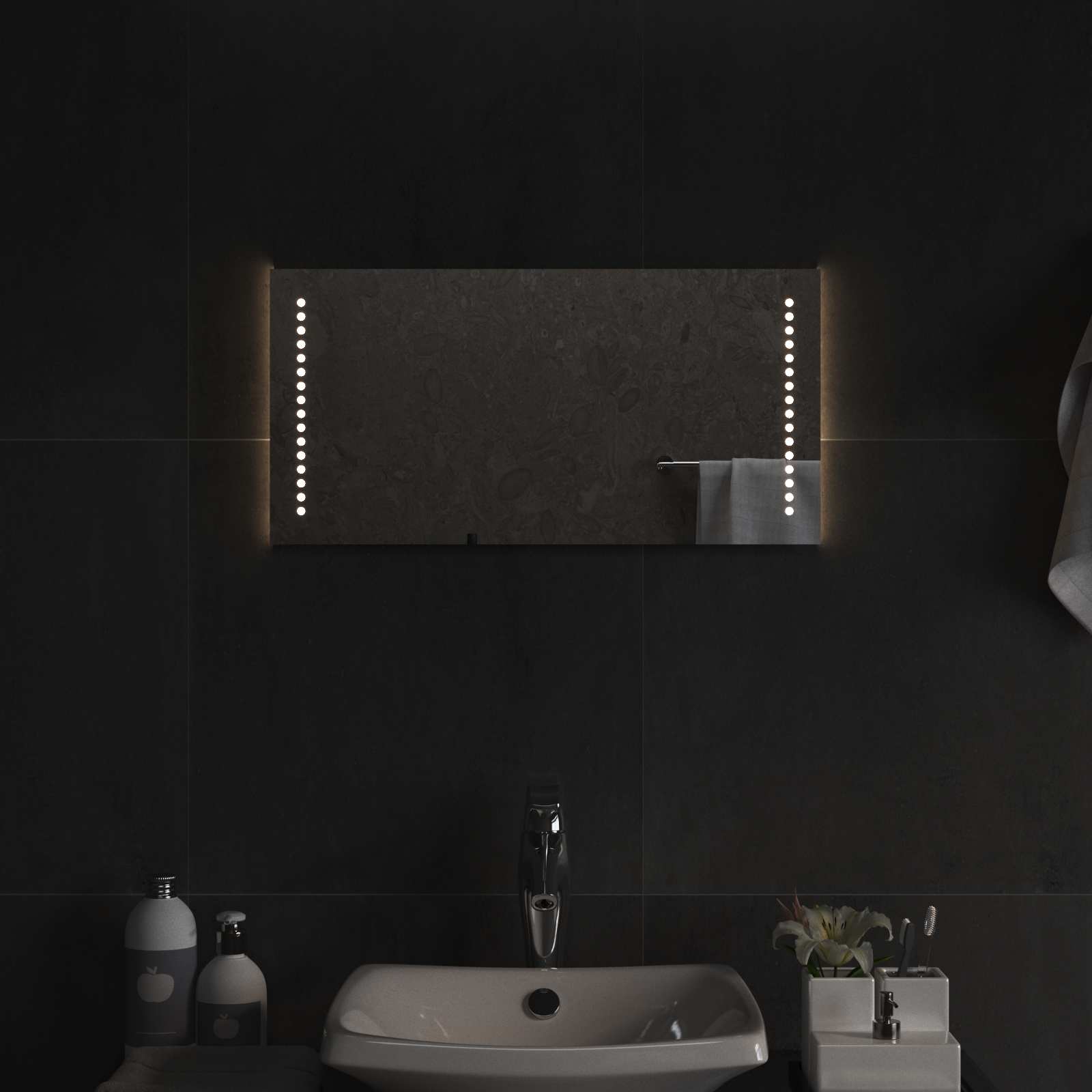 Καθρέφτης μπάνιου LED Διαφανές 60 x 30 cm σκληρυμένο γυαλί - Pakobazaar