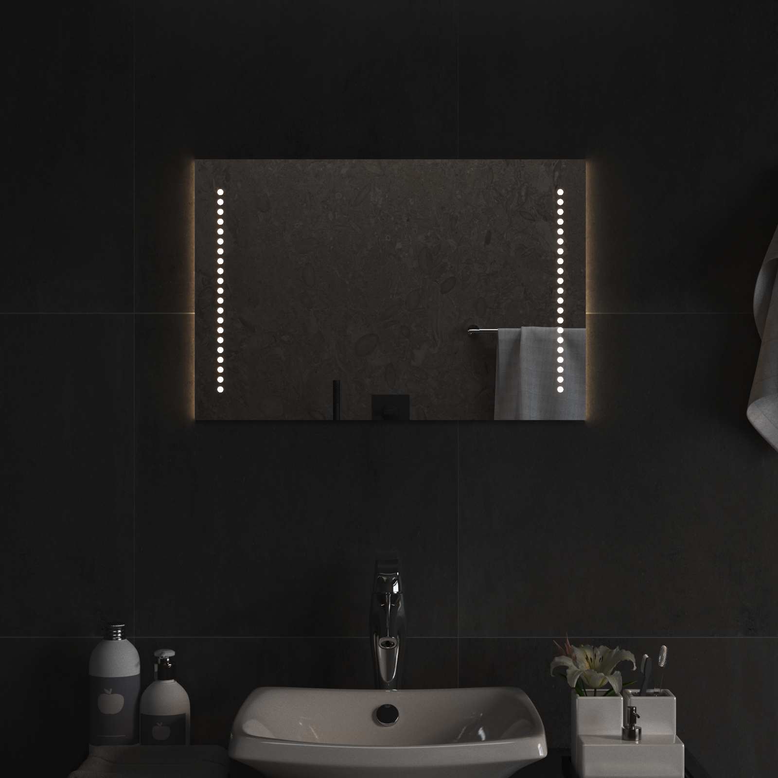 Καθρέφτης μπάνιου LED Διαφανές 60 x 40 cm σκληρυμένο γυαλί