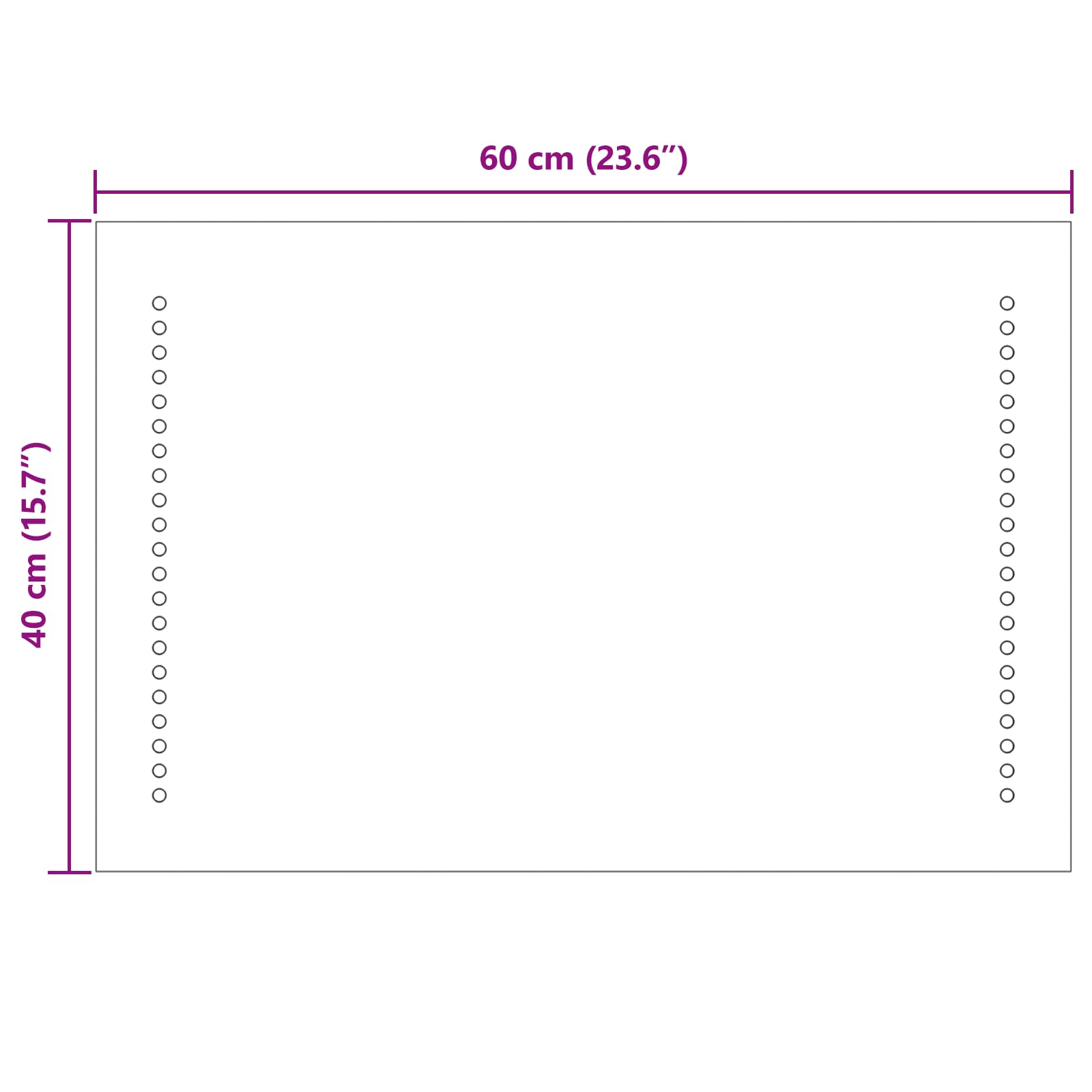 Καθρέφτης μπάνιου LED Διαφανές 60 x 40 cm σκληρυμένο γυαλί